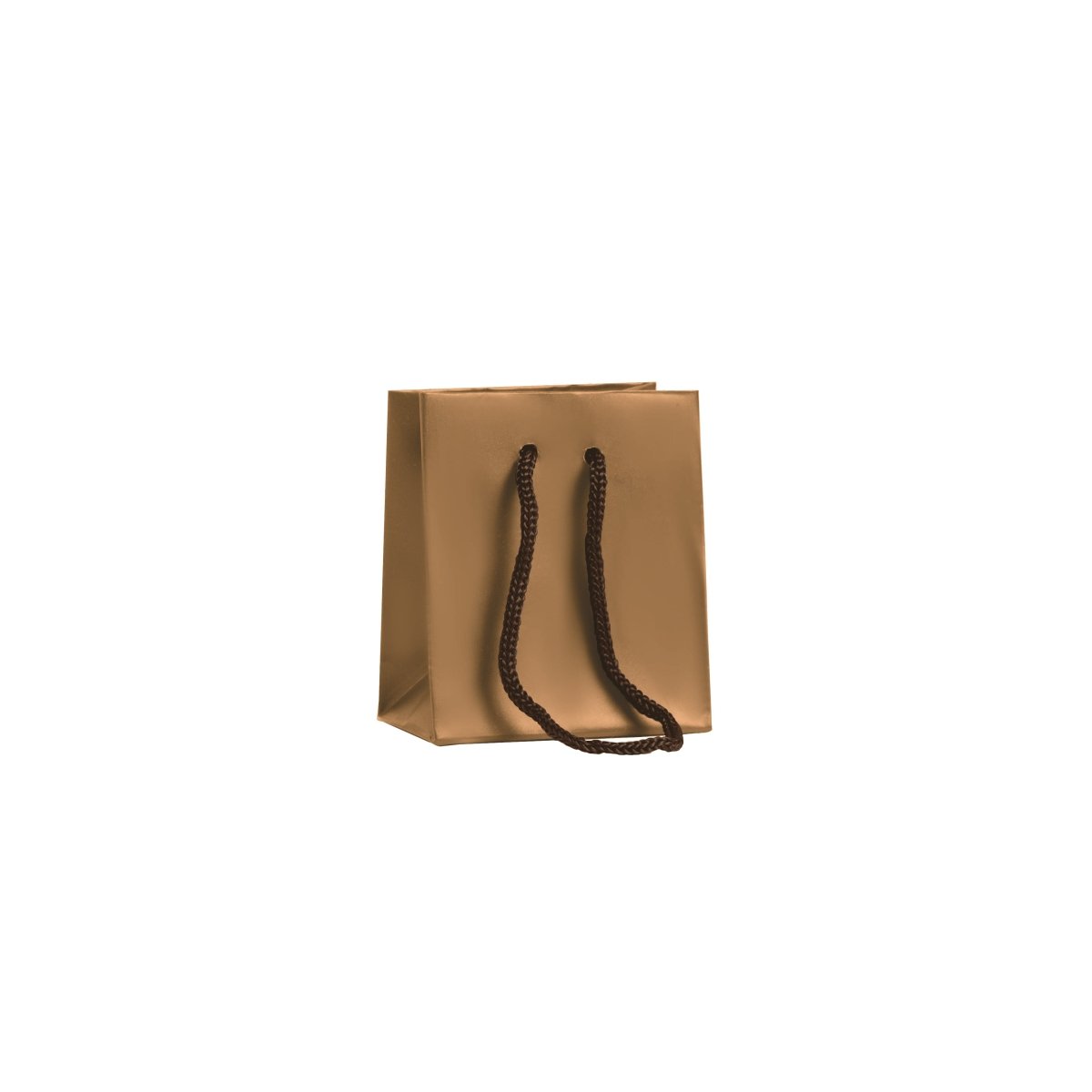 Classic Matte Laminated Gift Bag - 3 x 2 x 3.5 - Prestige and Fancy - Bronze