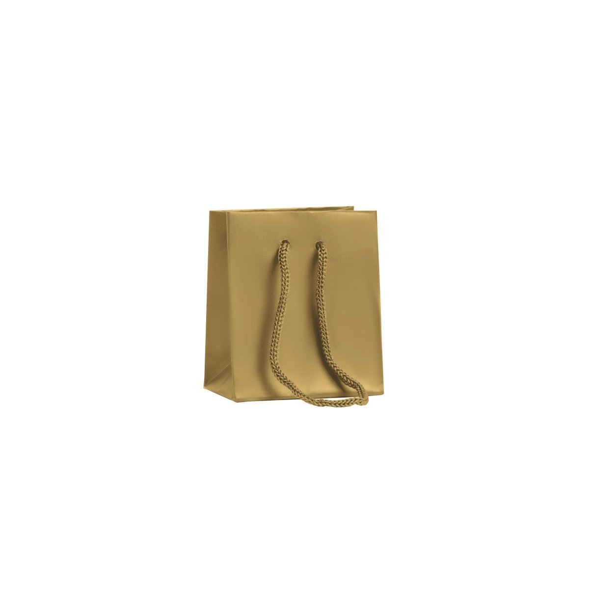 Classic Matte Laminated Gift Bag - 3 x 2 x 3.5 - Prestige and Fancy - Gold