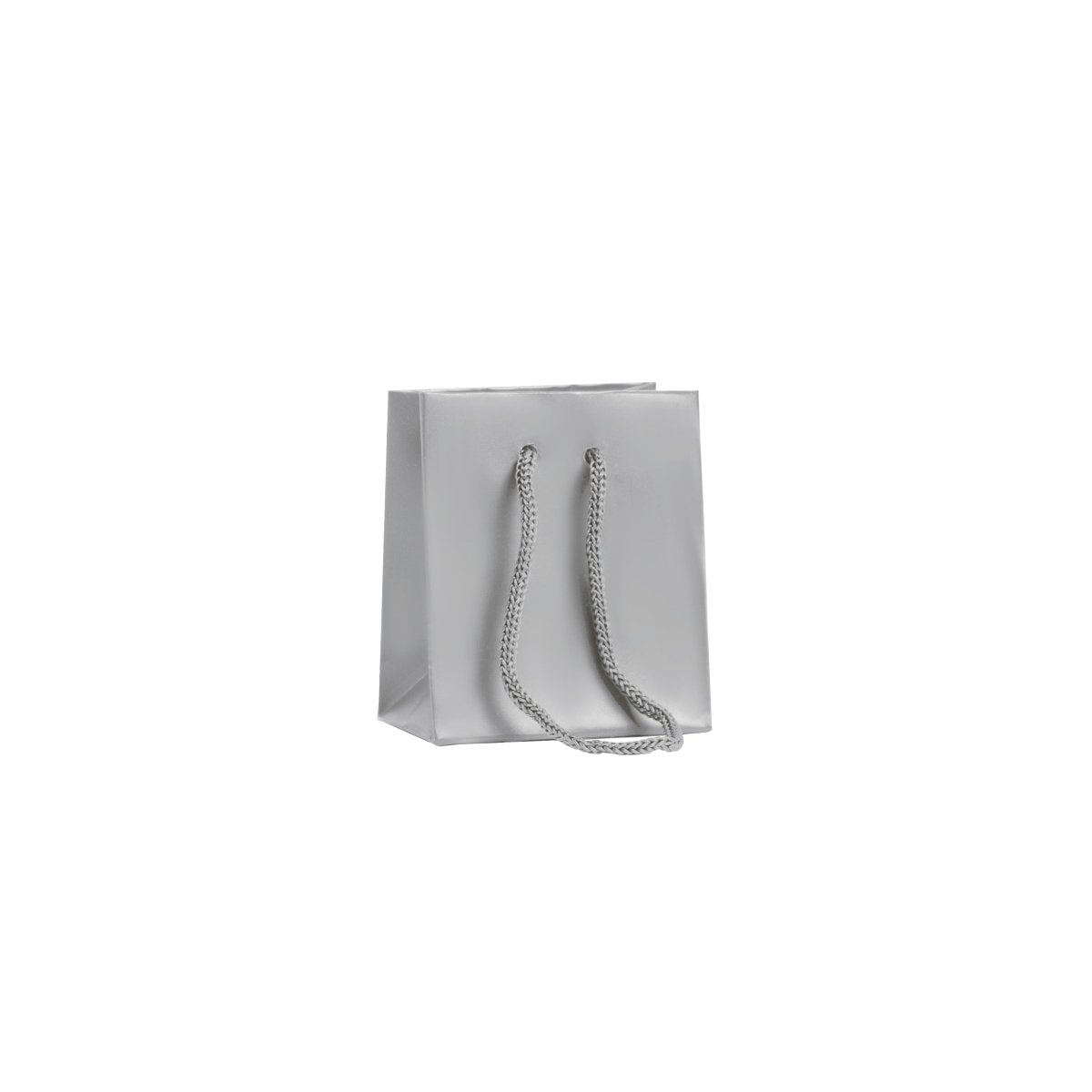 Classic Matte Laminated Gift Bag - 3 x 2 x 3.5 - Prestige and Fancy - Silver