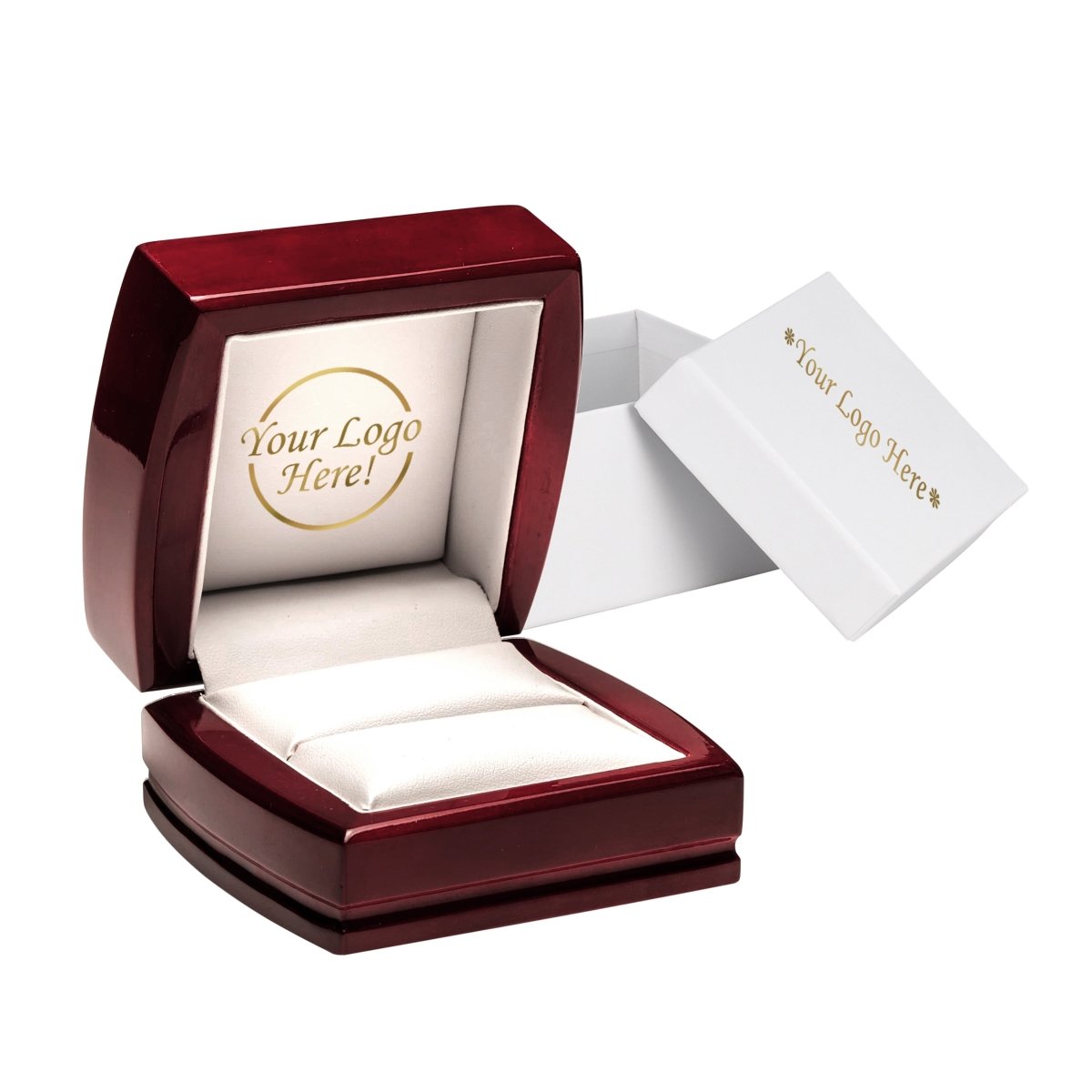 Exquisite Rosewood Double Ring Box - Prestige and Fancy -