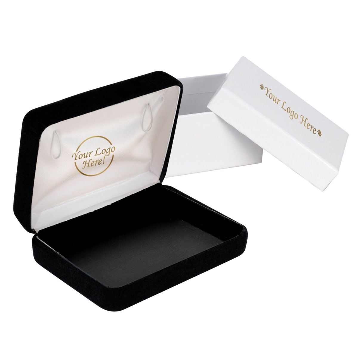 Plushed Velour Mini Necklace Box with Silk Wires - Prestige and Fancy - Two Piece Packer