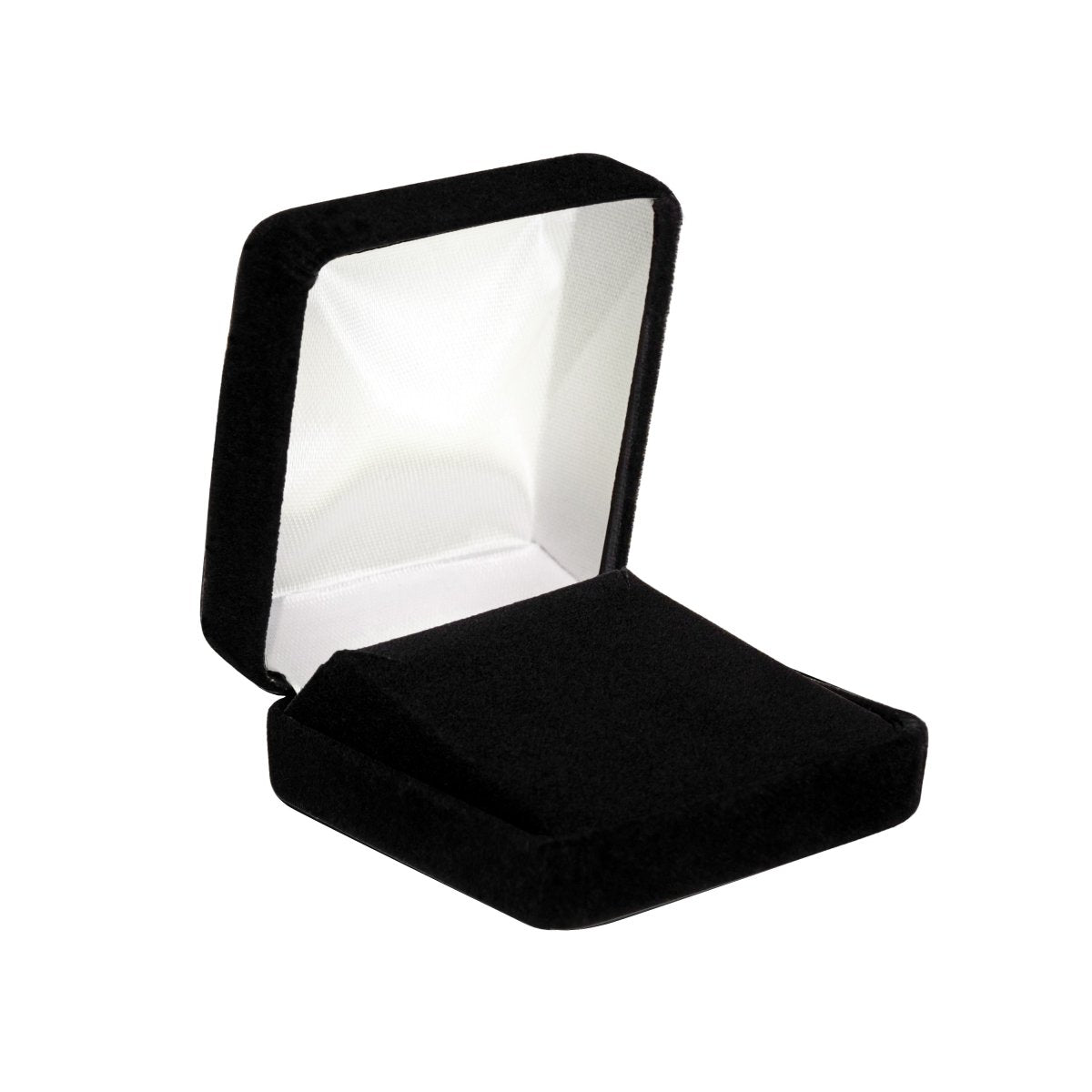 Plushed Velour Square Pendant & Earring Box - Prestige and Fancy - Two Piece Packer