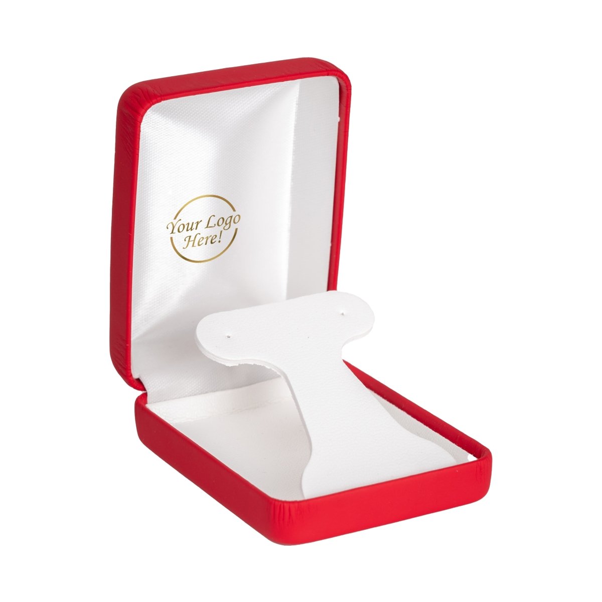 Vibrant Leatherette Hoop Earring Box - Prestige and Fancy - Red Matte