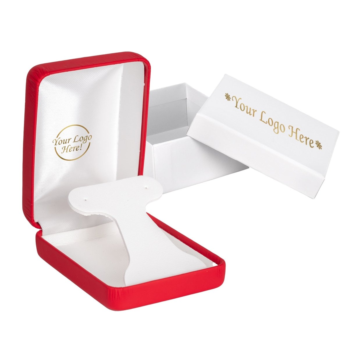 Vibrant Leatherette Hoop Earring Box - Prestige and Fancy - Red Matte