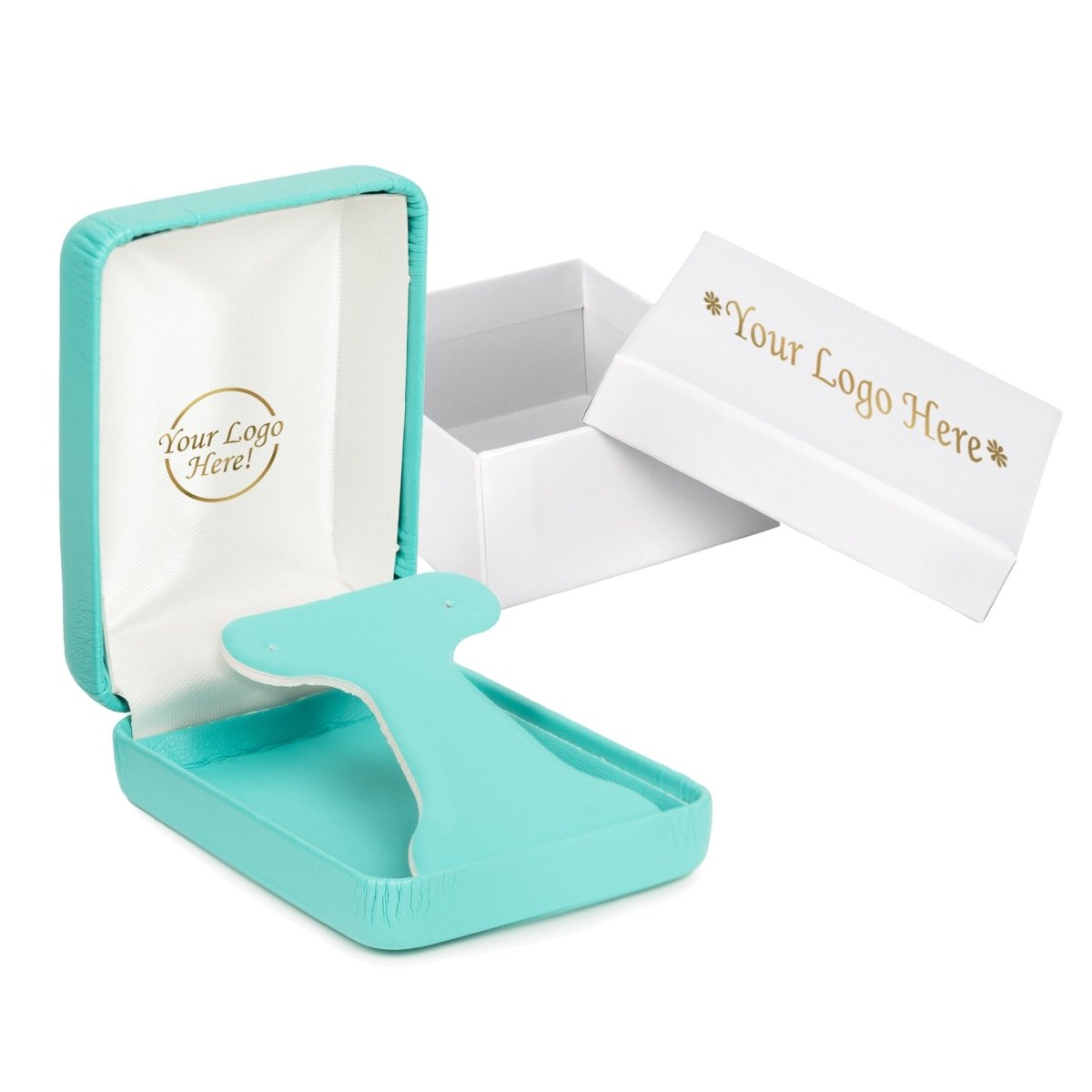 Vibrant Leatherette Hoop Earring Box - Prestige and Fancy - Turquoise Leatherette