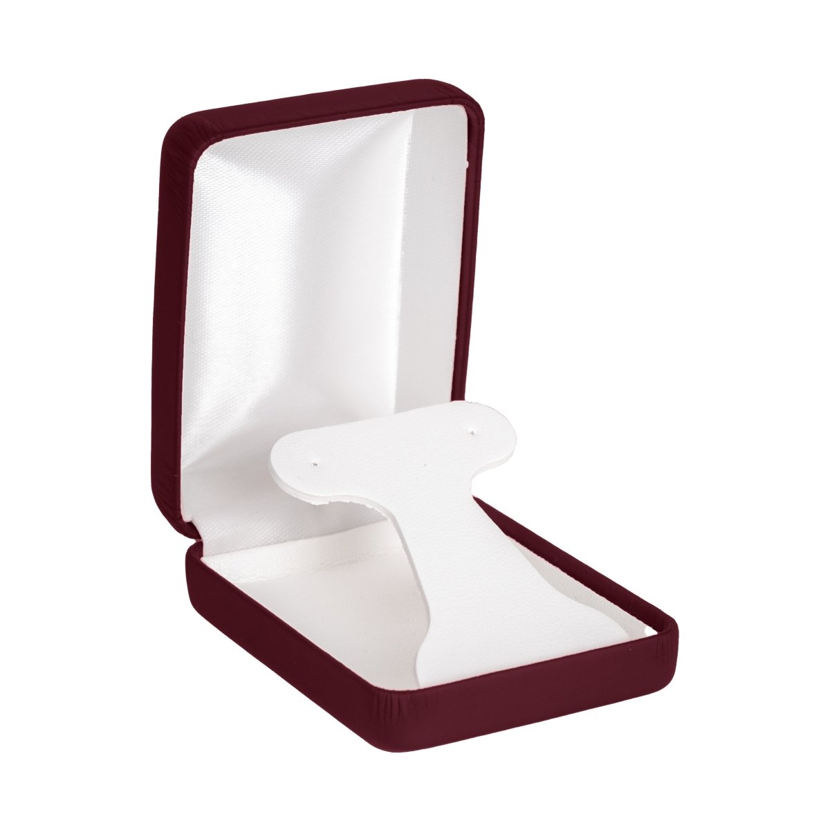 Vibrant Leatherette Hoop Earring Box - Prestige and Fancy - Burgundy Matte