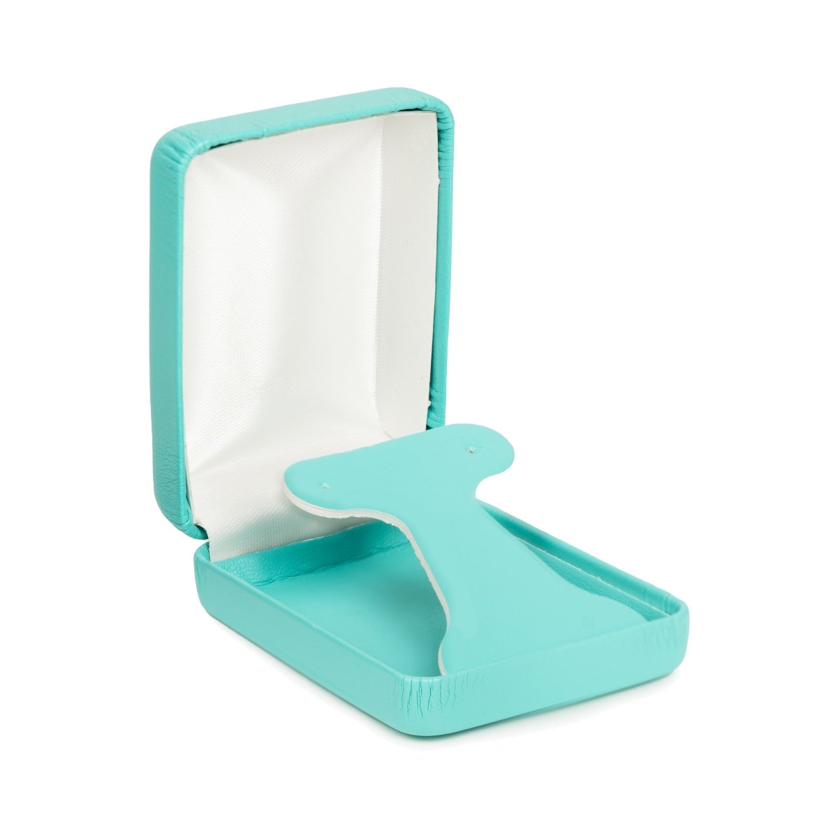 Vibrant Leatherette Hoop Earring Box - Prestige and Fancy - Turquoise Leatherette