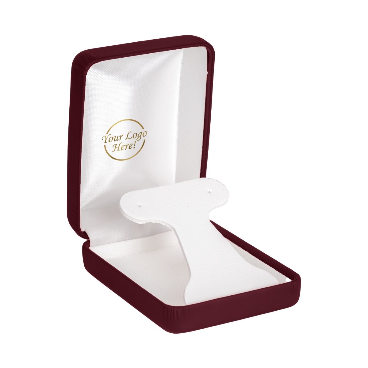 Vibrant Leatherette Hoop Earring Box - Prestige and Fancy - Burgundy Matte