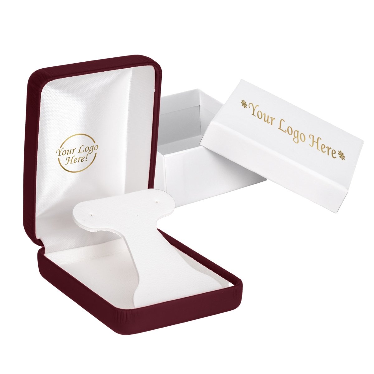 Vibrant Leatherette Hoop Earring Box - Prestige and Fancy - Burgundy Matte