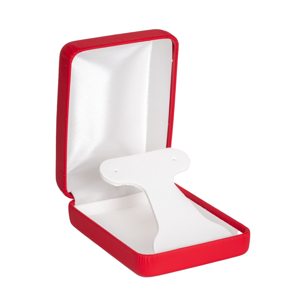 Vibrant Leatherette Hoop Earring Box - Prestige and Fancy - Red Matte