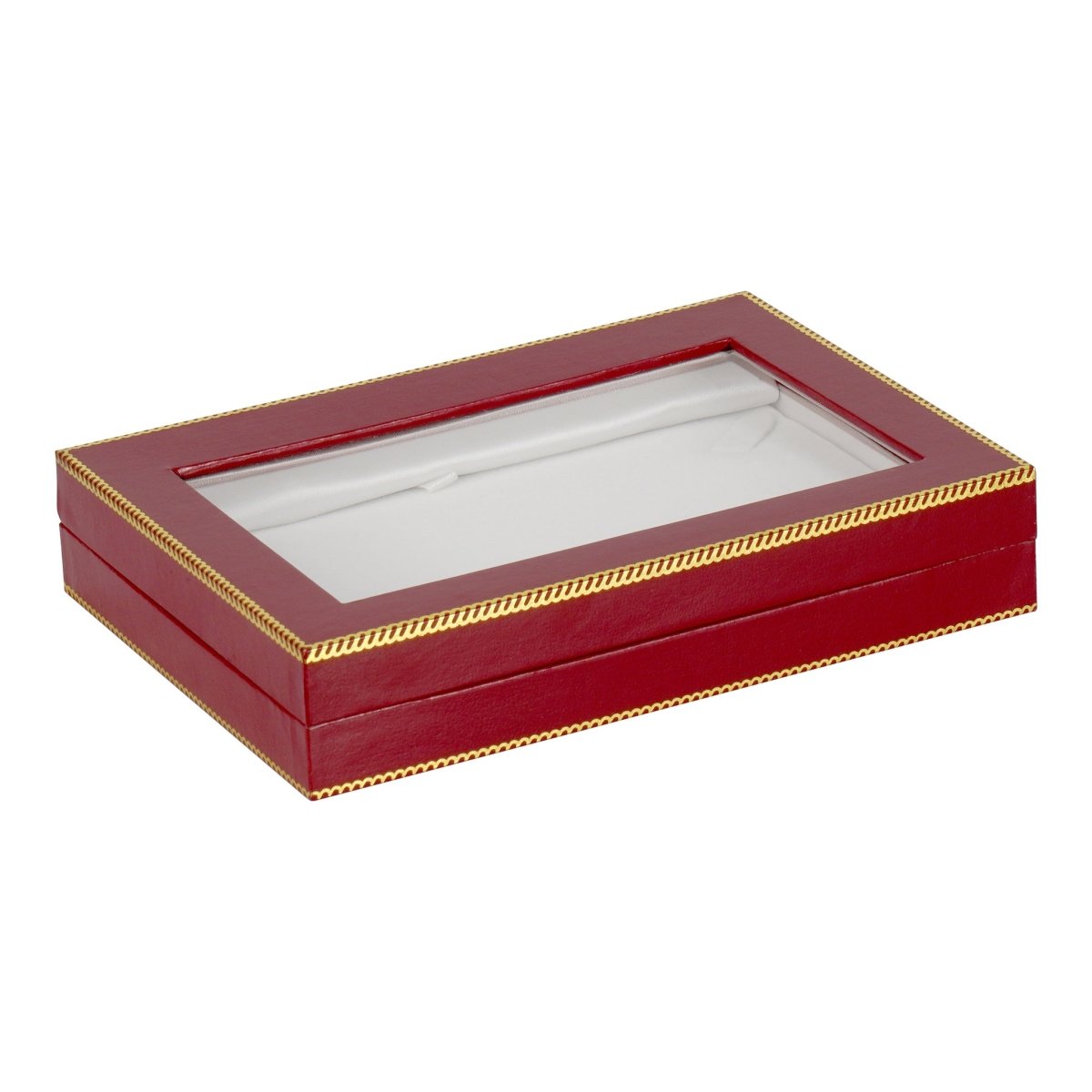 Window Leatherette Pearl Box - Prestige and Fancy - Red