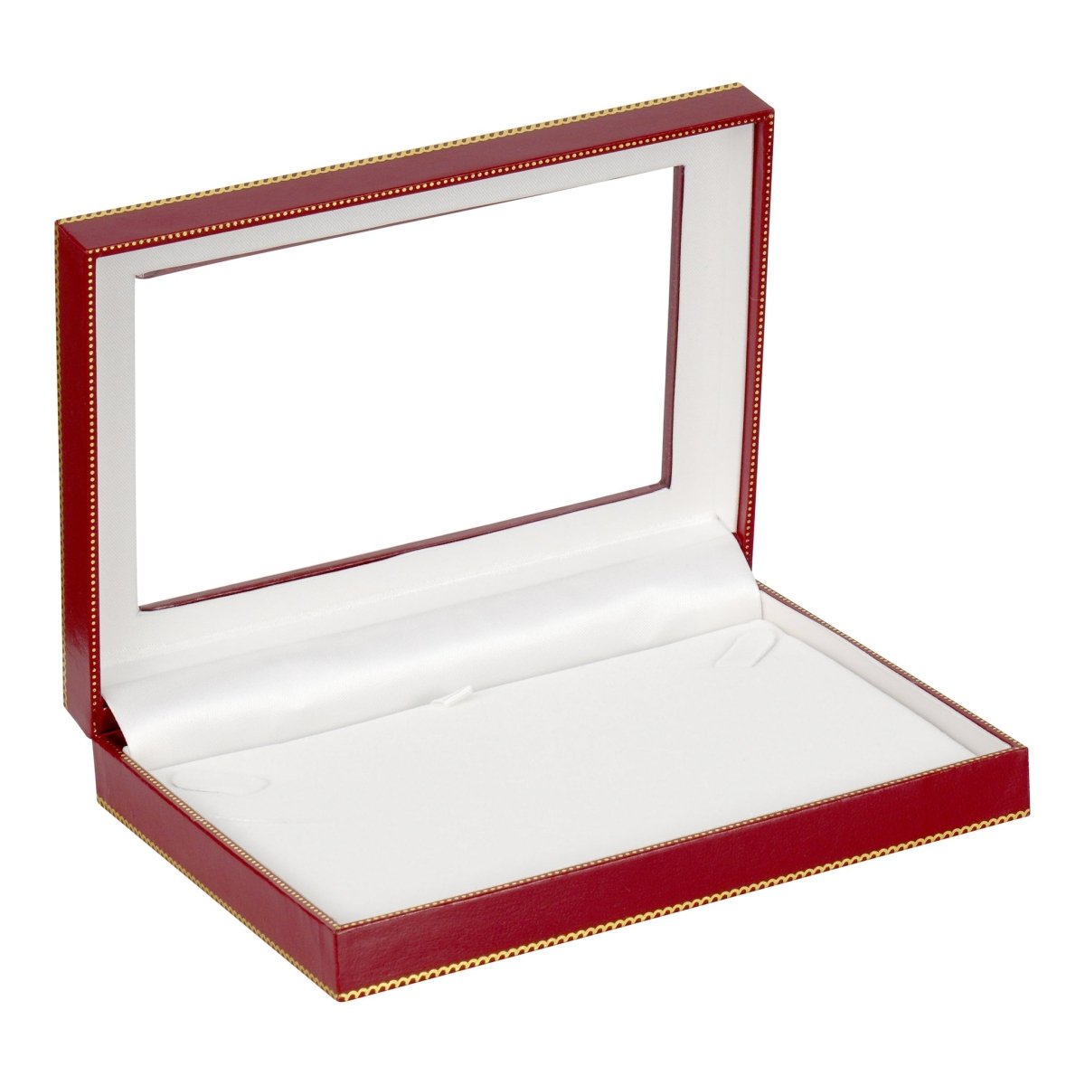 Window Leatherette Pearl Box - Prestige and Fancy - Red