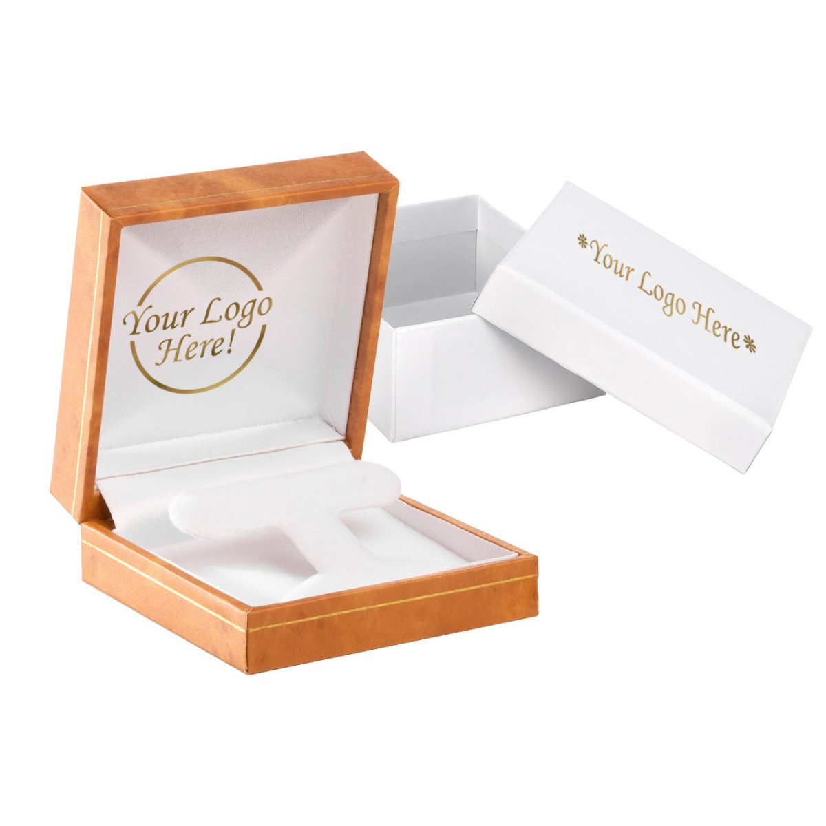 Woodgrain Leatherette Hoop Earring Box - Prestige and Fancy -
